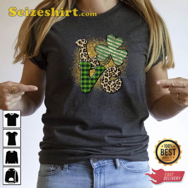 Lucky Day Love St Patricks Day Clover Family Shirt