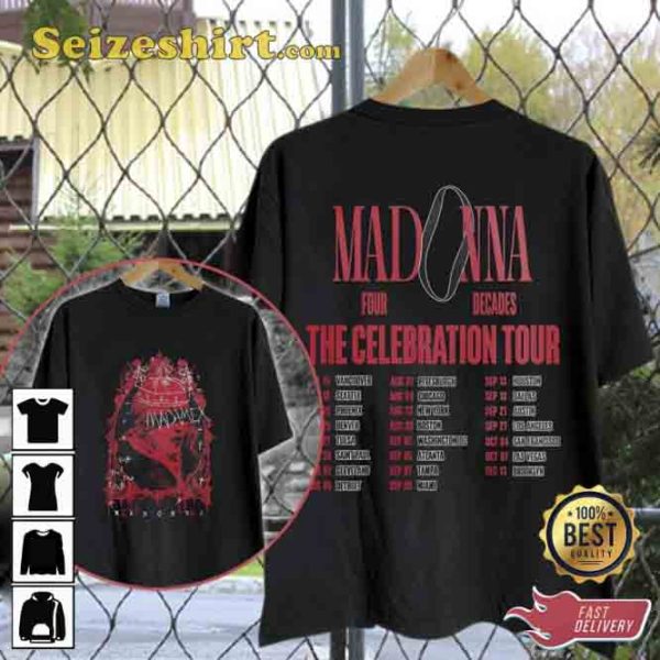 Madonna The Celebration Tour 2023 World Tour Double Sided Shirt