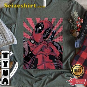 Marvel Deadpool Closed Hand Heart T-Shirt Marvel Family Party Gift