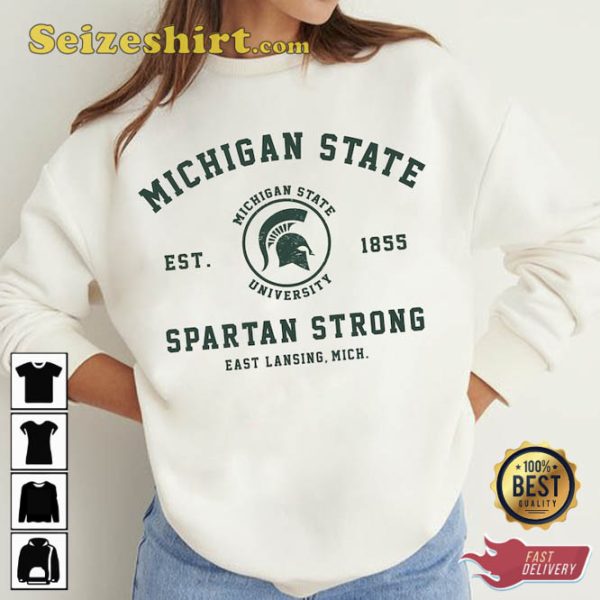 Michigan State Spartan Strong Old School Style Sweatshirt