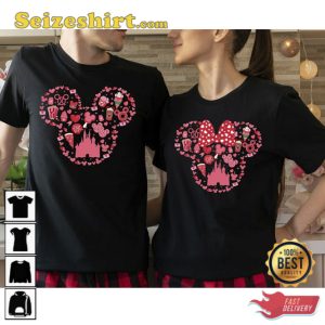 Mickey and Minnie Ears For Valentines Day Disneyworld Valentines Travel Shirt