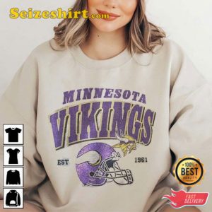 Minnesota Vikings Vintage Sweatshirt Vintage Vikings Football Shirt