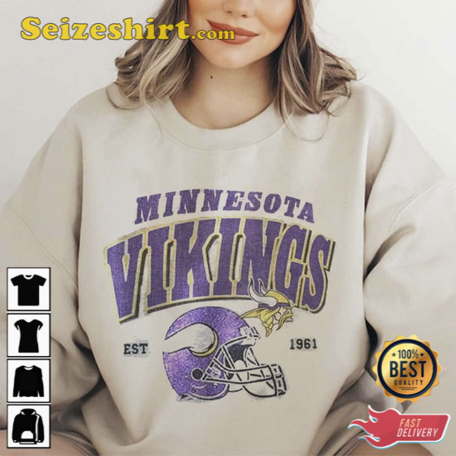 Minnesota Vikings Vintage Sweatshirt Vintage Vikings Football Shirt