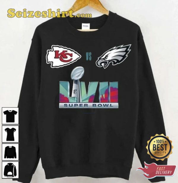 Philadelphia Eagles vs Kansas City Chiefs Super Bowl LVII Football Tee Shirt