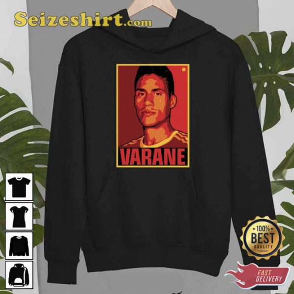 Raphael Varane Red Portrait MU Shirt