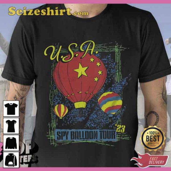 Spy Balloon U.S.A. Tour 2023 Distressed Vintage Unisex Tee