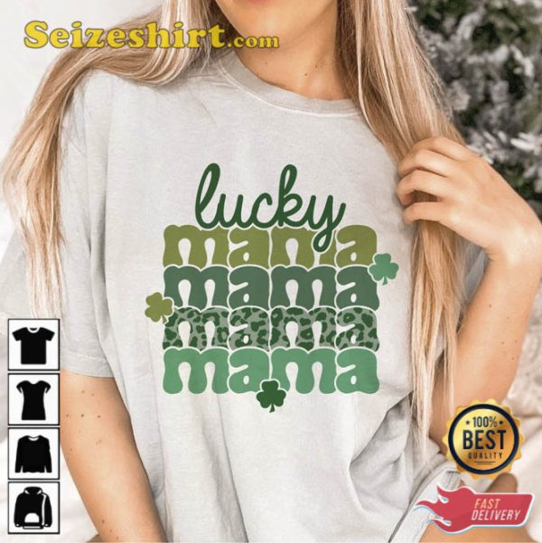 St Patricks Day Mama Shirt Leopard St Pattys