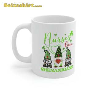 St Patricks Nurses Love Shenanigans Gnomes Mug