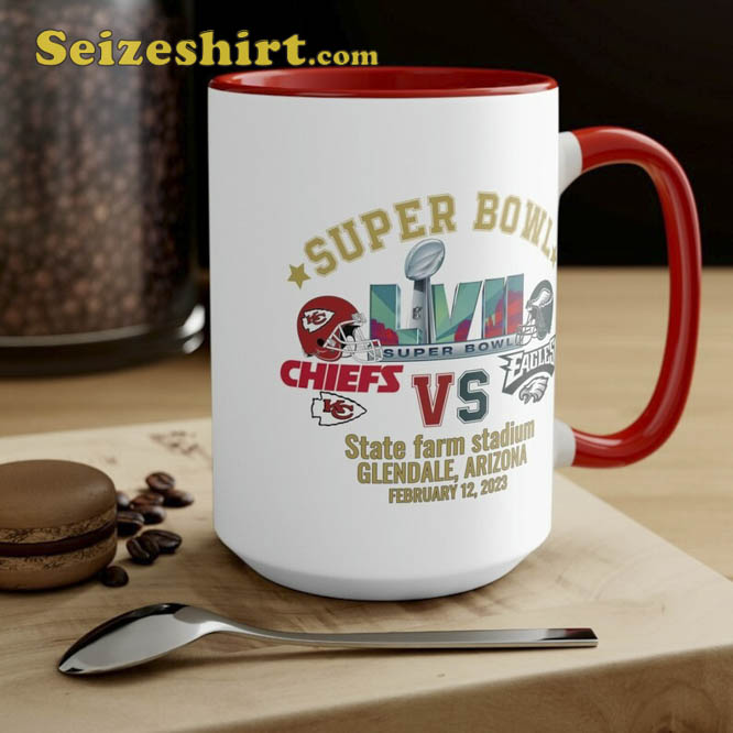 Super Bowl 57 2023 LVII KC Chiefs Eagles Final Score White 15oz Coffee Mug  Cup