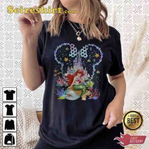 The Little Mermaid Ariel Minnie Mouse Disney Castle Shirt