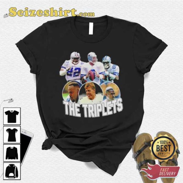 The Triplets Dak Prescott and Troy Aikman and Michael Irvin T-Shirt