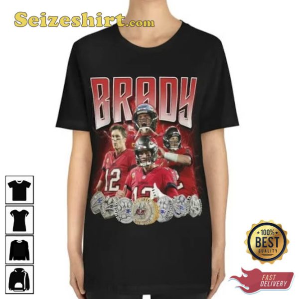 Tom Brady 90s Style Vintage Bootleg Tee Graphic T-shirt