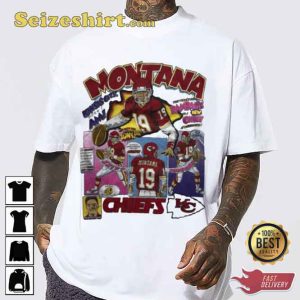 Vintage 90s Joe Montana Comic Chiefs Shirt