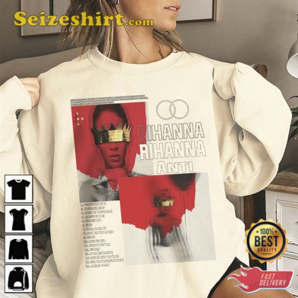 Vintage Bootleg Inspired Rihanna Anti Album List Shirt