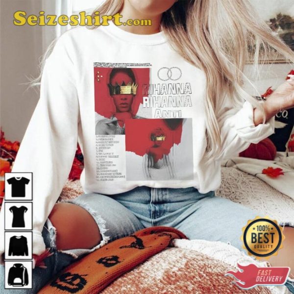 Vintage Bootleg Inspired Rihanna Anti Album List Shirt