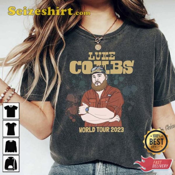 Vintage Luke Combs World Tour T-Shirt Tour 2023 Merch