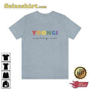 Yoongi Marry Me Color Letter Unisex Jersey Shirt
