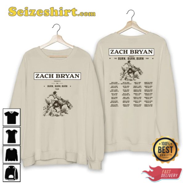 Zach Bryan The Burn Burn Burn Tour 2023 Shirt For Fan