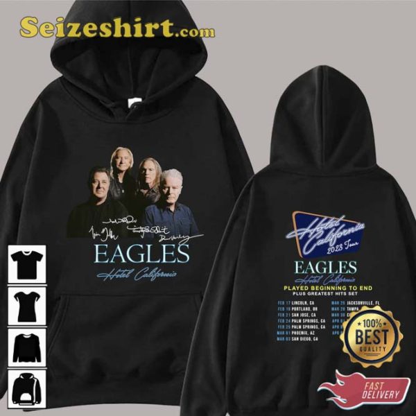 2 Sides Eagles Hotel California Tour 2023 Shirt