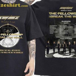 Ateez The Fellowship Break Wall Europe 2023 Tour T-Shirt