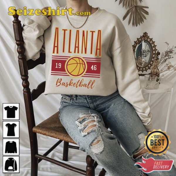 Atlanta Basketball Retro Crewneck Sweatshirt Gift For Fan
