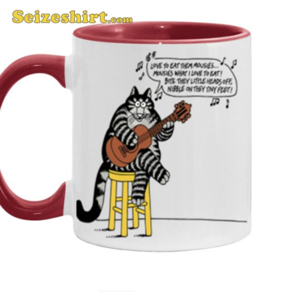B Kliban Cat Guitar Player Mens Accent Mug