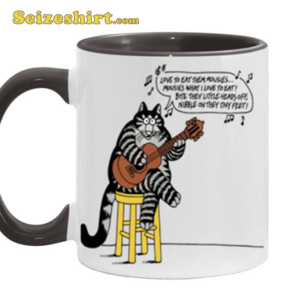 B Kliban Cat Guitar Player Mens Accent Mug