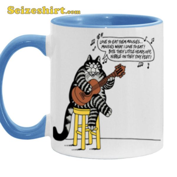 B Kliban Cat Guitar Player Mens Accent Mug