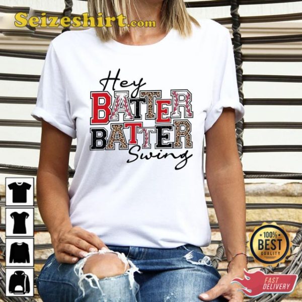 Baseball Hey Batter Swing Graphic T-Shirt