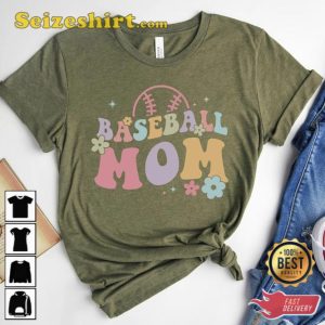 Baseball Mom 70s Groovy Game Day Shit Mothers Day