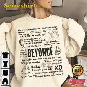 Beyonce Lyric Album Song Music Band T-Shirt