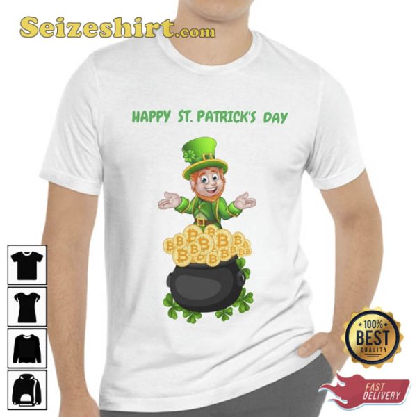 Bitcoin Happy St Patrick’s Day Leprechaun T-shirt