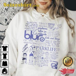 Blur Vintage Retro Lyric Album Song Music Band Shirt