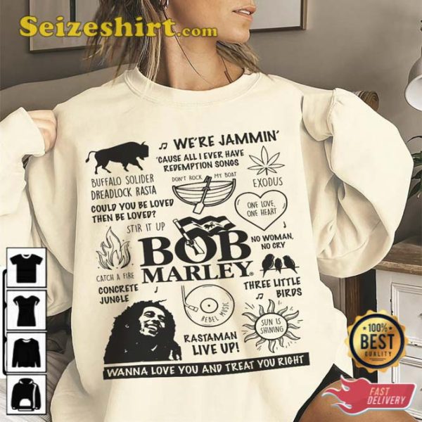 Bob Marley Lyric Album Song Music T-Shirt