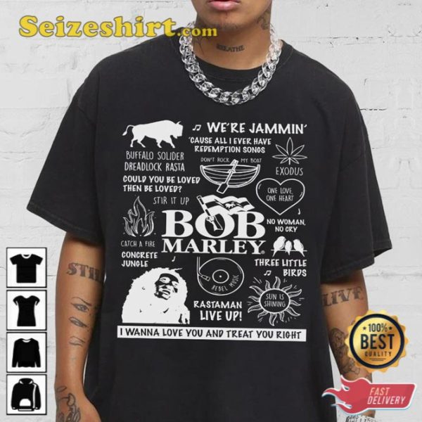 Bob Marley Lyric Album Song Music T-Shirt