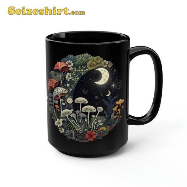 Boho Botanical Mushroom Floral Moon Coffee Mug