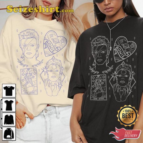 Bowie Doodle Art Music T-Shirt