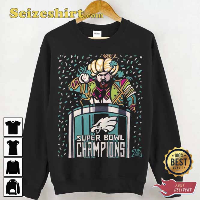 Cartoon Art Superbowl Champions Jason Kelce Unisex Sweatshirt