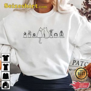 Cats and Plants Sweatshirt Cat Lover Gift