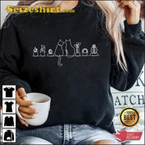 Cats and Plants Sweatshirt Cat Lover Gift
