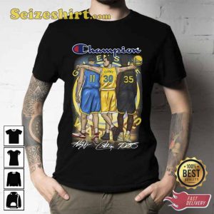 Champion Golden State Warriors Stephen Curry Klay Thompson Kevin Durant Signatures Basketball Unisex T-Shirt