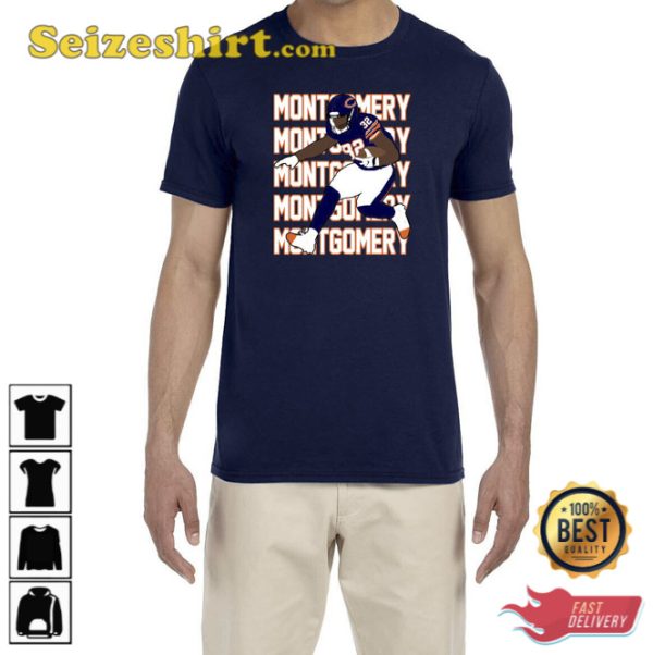 Chicago Bears David Montgomery Text Pic T-Shirt
