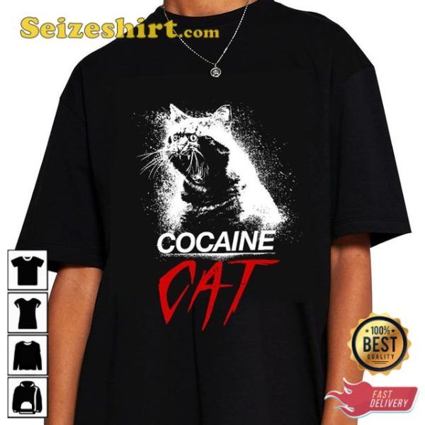 Cocaine Cat Funny Cat Lover Gift Cocaine Bear Meme Trending Movie Shirt