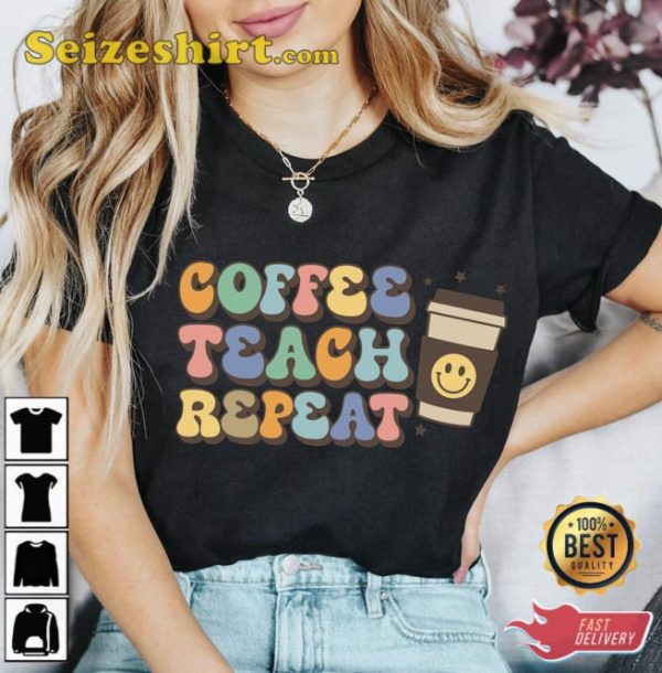 Coffee Teach Repeat Rae Dunn Inspired Unisex T-Shirt