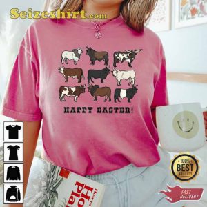 Cow Western Happy Easter Unisex Shirt
