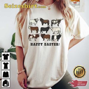 Cow Western Happy Easter Unisex Shirt