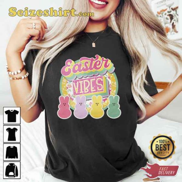 Cute Bunny Lover Easter Vibes Coffee Shirt