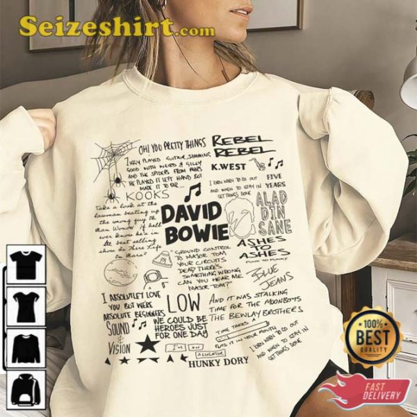 David Bowie Lyric Album Song Music Band T-Shirt