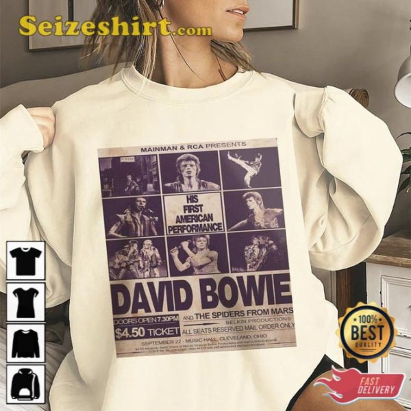 David Bowie Music Rock Concert Vintage Shirt