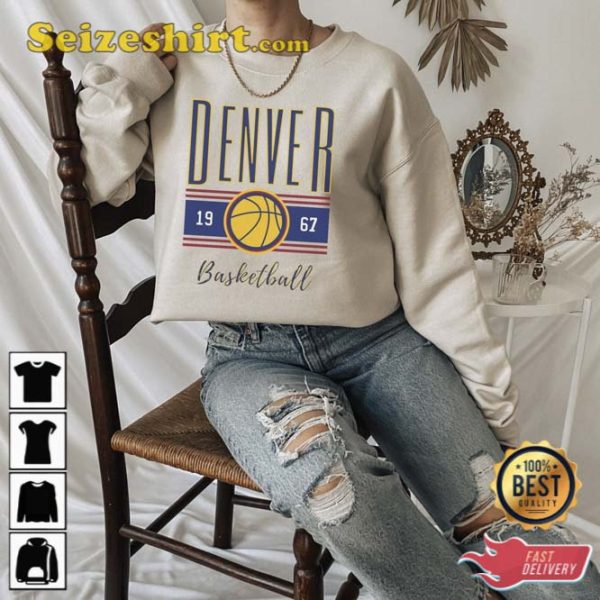 Denver Basketball Retro Crewneck Sweatshirt Gift For Fan